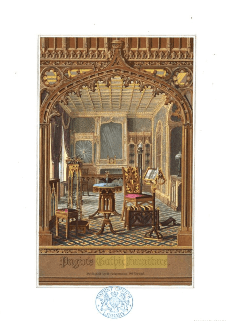 Plate from Gothic Furniture published by A.Pugin